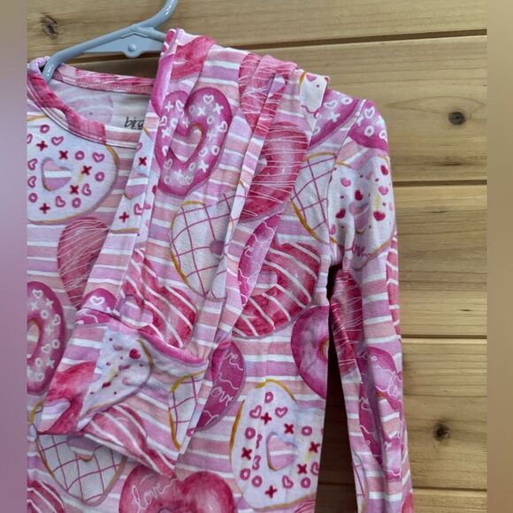 Birdie Bean Size 3T Bamboo Pink Hearts Valentine’s Day Long Sleeve Pajamas - Picture 2 of 8
